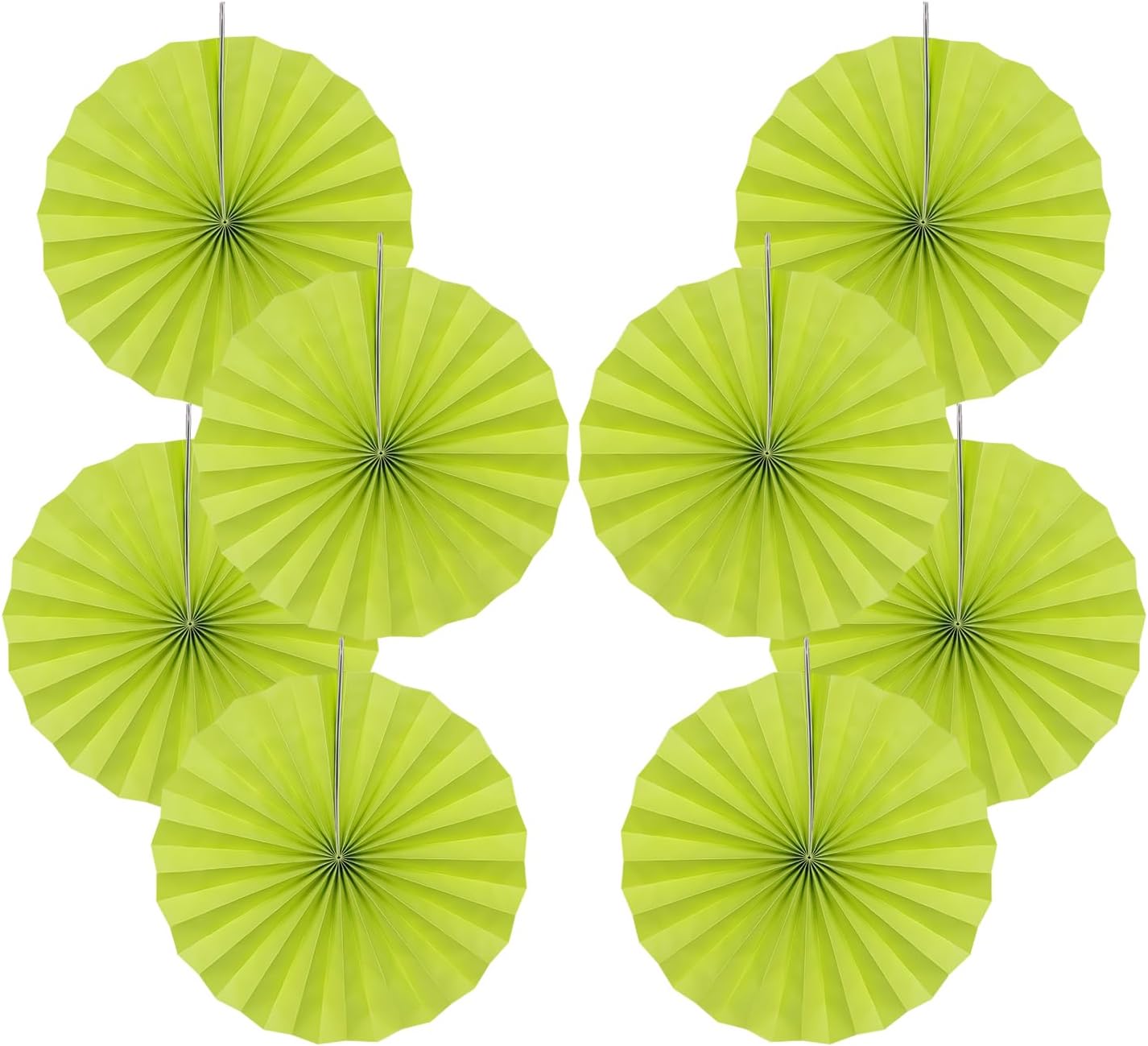 BARTHEW Green Graduation Party Decor, Tropical Party Decorations, 12in Hanging Paper Fans 30 Color DIY Set (Clear Green)