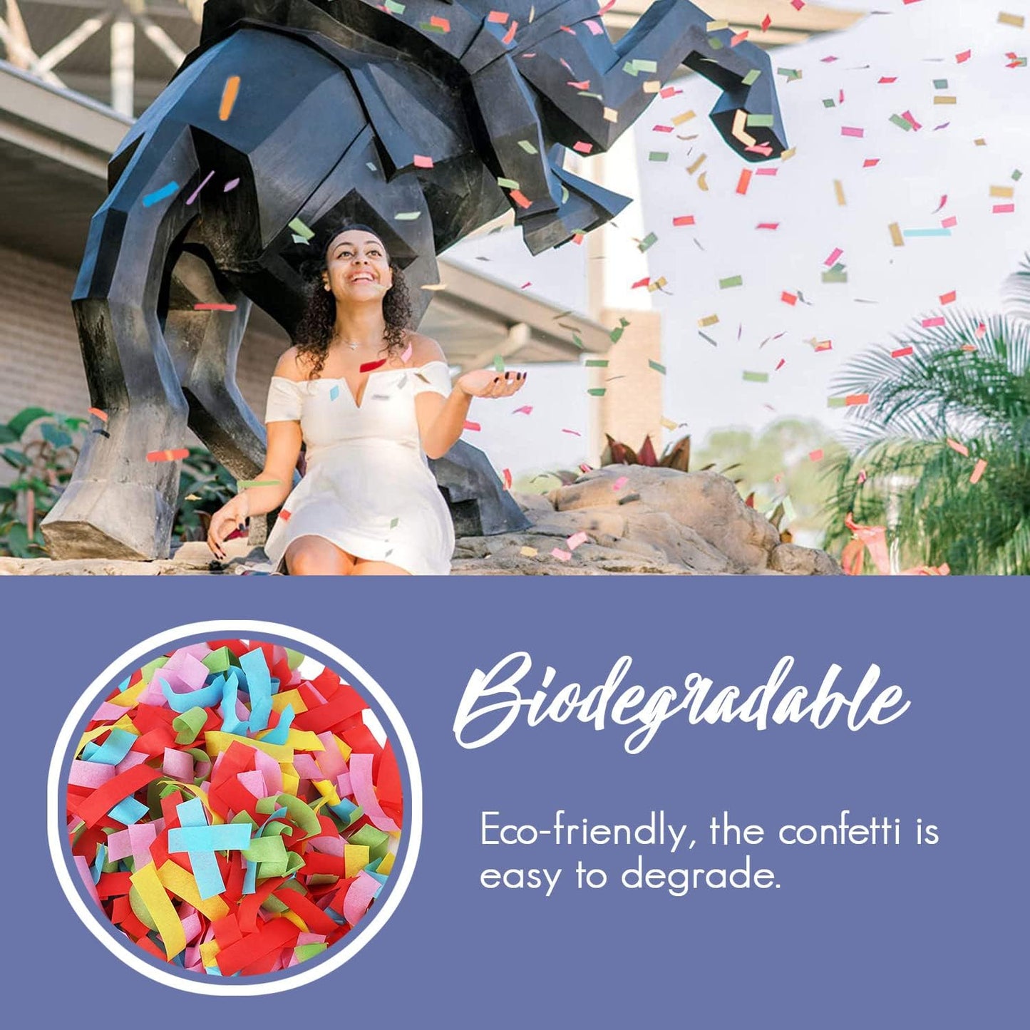 BATTIFE 14Pack Confetti Wands, Colorful Confetti Shoot Poppers, Tissue Paper Flick Flutter Sticks for Wedding Celebrations, Birthday, Multi-Color, 14 inch