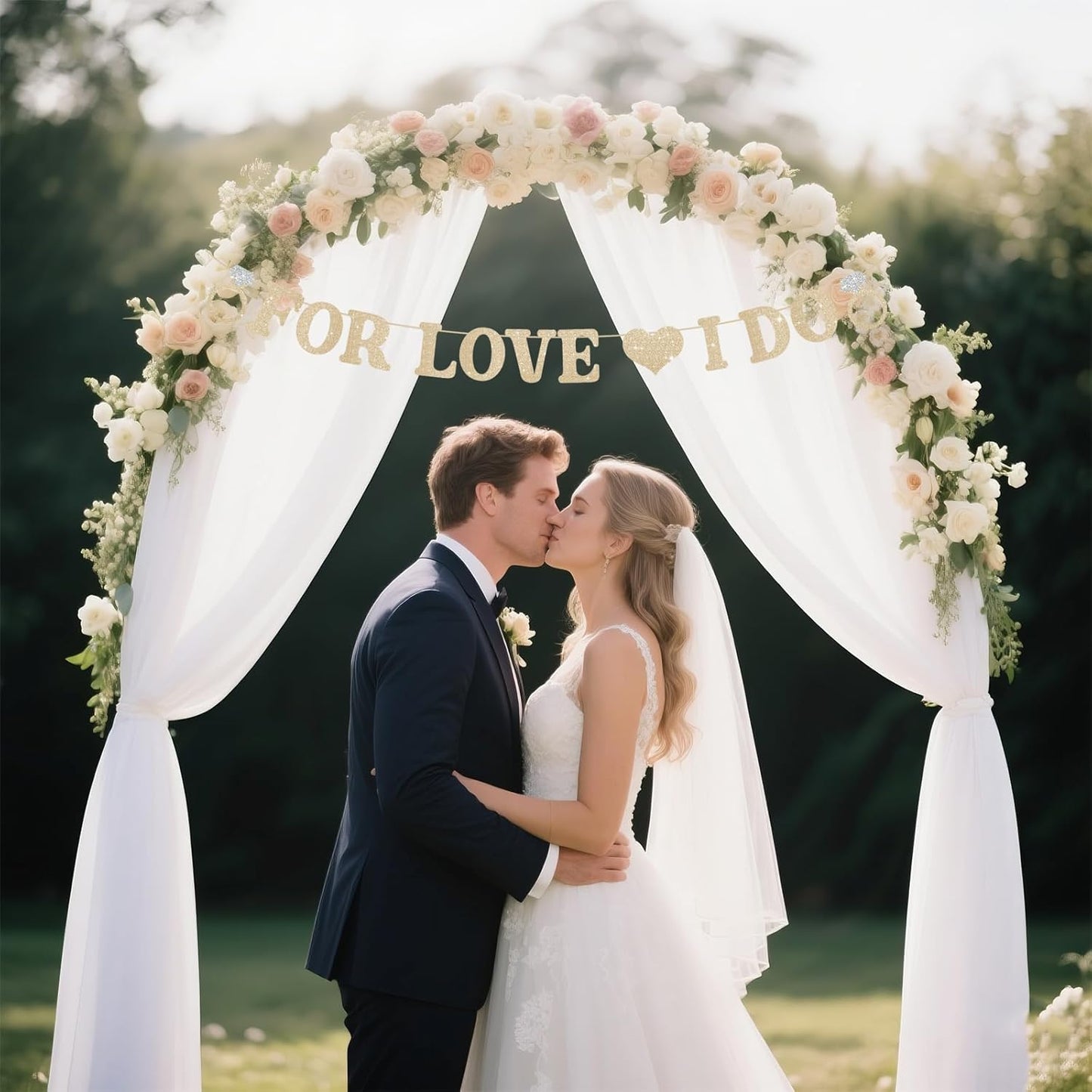 Wedding Decorations for Reception, Pre-Strung Bridal Shower Banner, Glitter For Love I Do Engagement Banner, Bride To Be Sign for Backdrop Ceremony Reception Bridal Shower Decorations