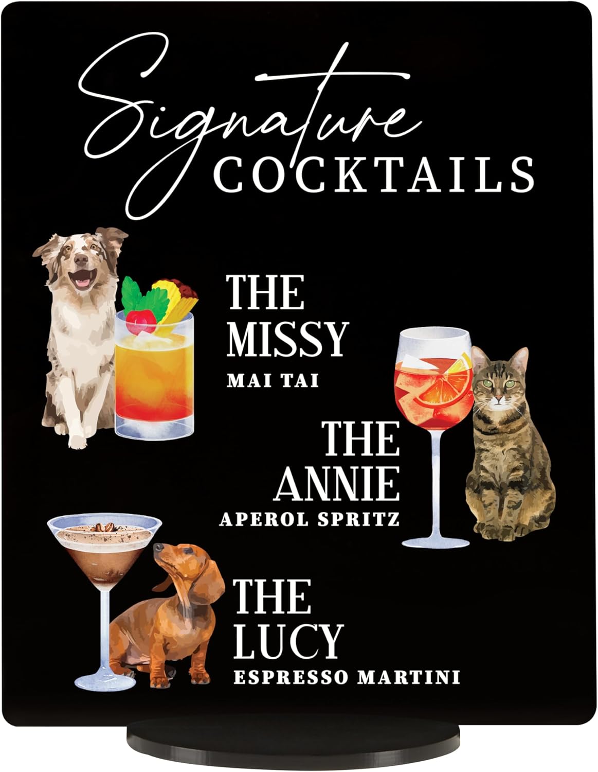 Pet Signature Drink Wedding Signs