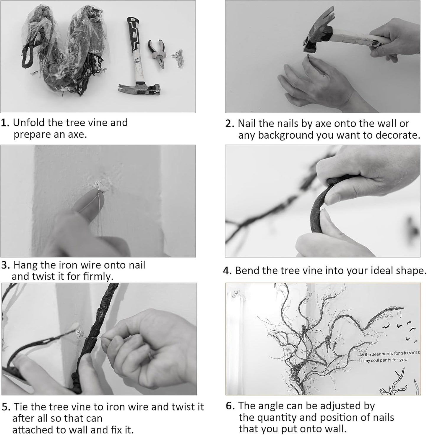 118 inch Big Artificial Green Tree Branches Ivy Grapevine Garland Fake Tree Trunk Wall Door Hanging Plants Twigs Moss for Garden Home Wedding Outdoor Jungle Leaves Room Decoration