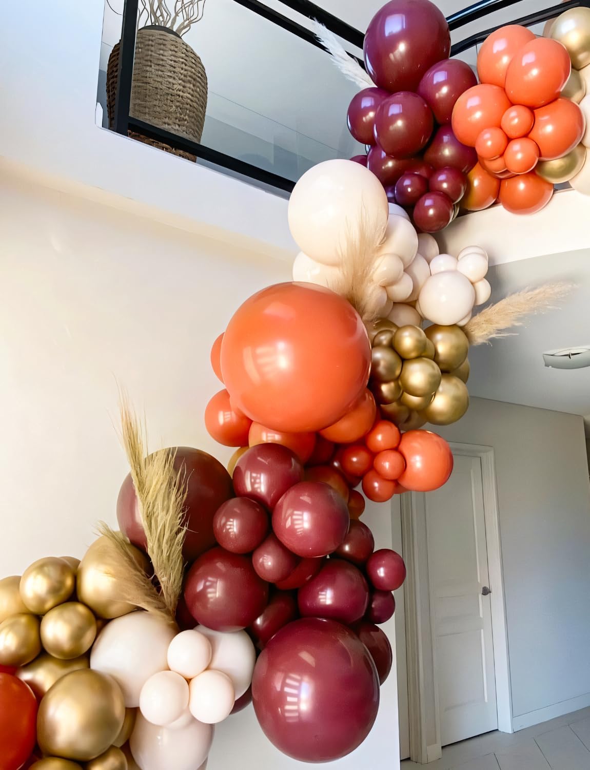 Fall Balloons,12 Inch Thanksgiving Balloons Set Burgundy Orange Metallic Gold Balloon Fall Color Confetti Balloon for Autumn Thanksgiving Birthday Baby Shower Party Decorations, 50Pcs