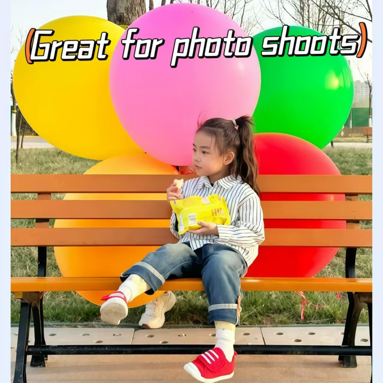 Giant Heavy-Duty 36-Inch Balloons - Latex/Vinyl Material, Rainbow/Multicolor/Soft Color Scheme, 10-Pack Bulk Round Water Balloons, Ideal for Parties, Weddings, and Outdoor Decorations