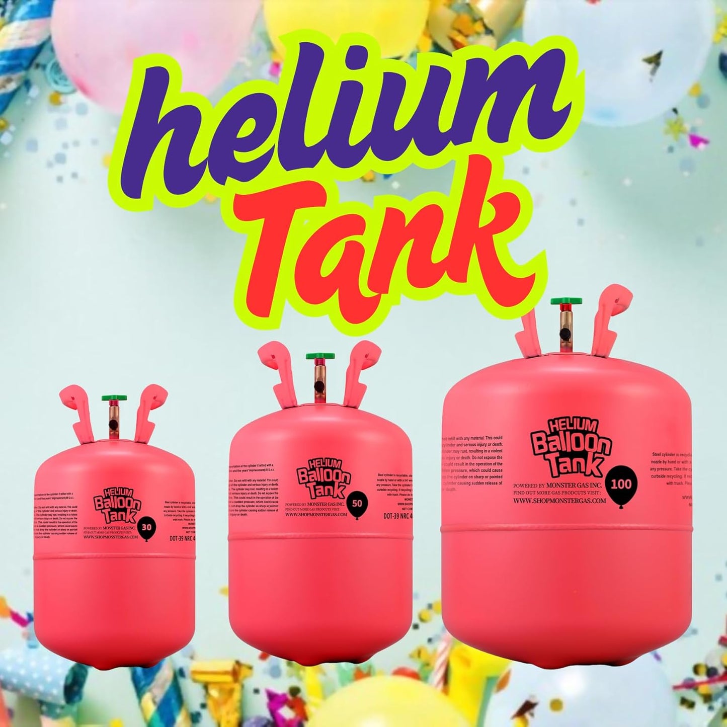 13L Helium Tank for Balloons at Home, Premium 99.99% Pure Helium Gas Kit, Inflates 50 9“Latex Balloons, Ideal for Birthdays, Weddings, Baby Showers (1-Pack)