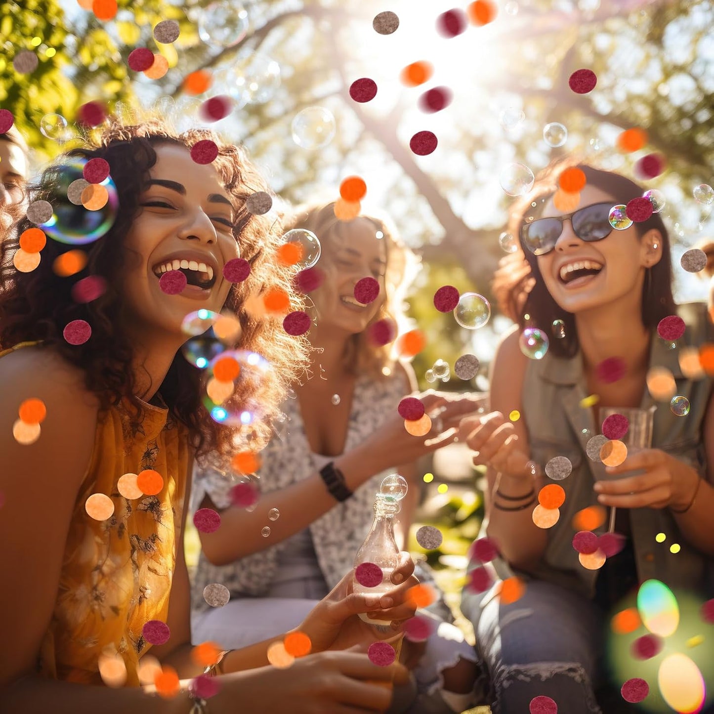 Skylety 1 Inch Thanksgiving Confetti for Table Decorations Orange Autumn Thanksgiving Party Decorations for Friendsgiving Harvest Party Supplies, 60g of Pack