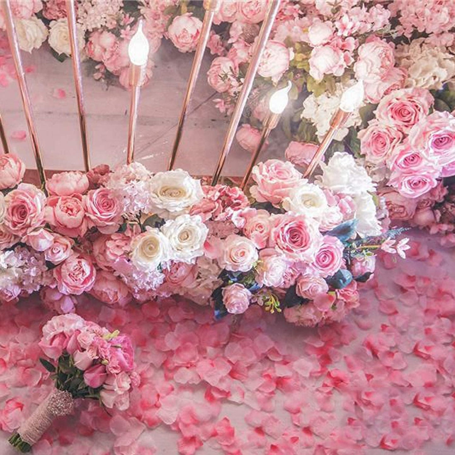 ocharzy 1000pcs Rose Petals Artificial Silk Flower Rose Petals for Wedding Decorations,Romantic Night,Valentine's Day,Parties,Events(Separated, Light Pink)