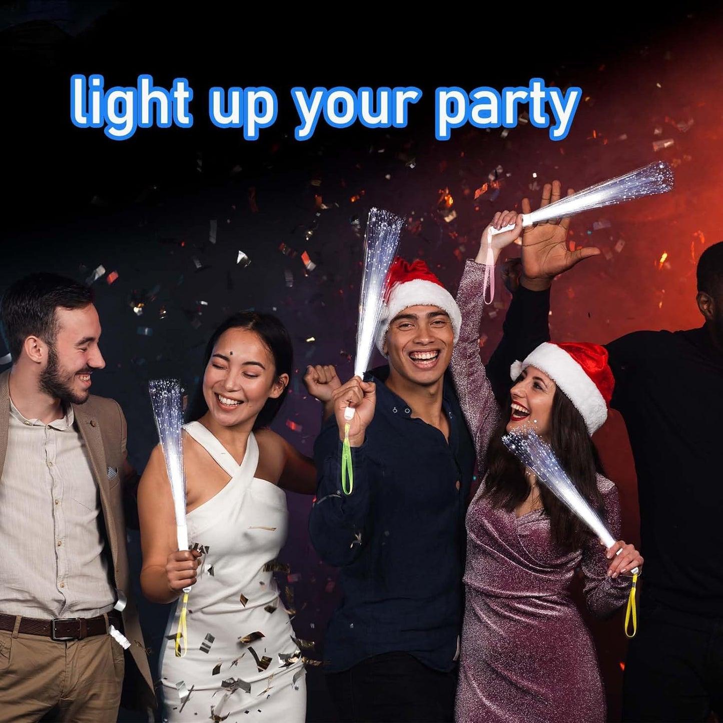 100Pcs White Fiber Optic Wands,3 Models Wedding Sparklers,Glow Sticks Light up Sticks Led Light Wands Fit Wedding Bridal Shower Birthday New Years Eve Party Supplies 2025