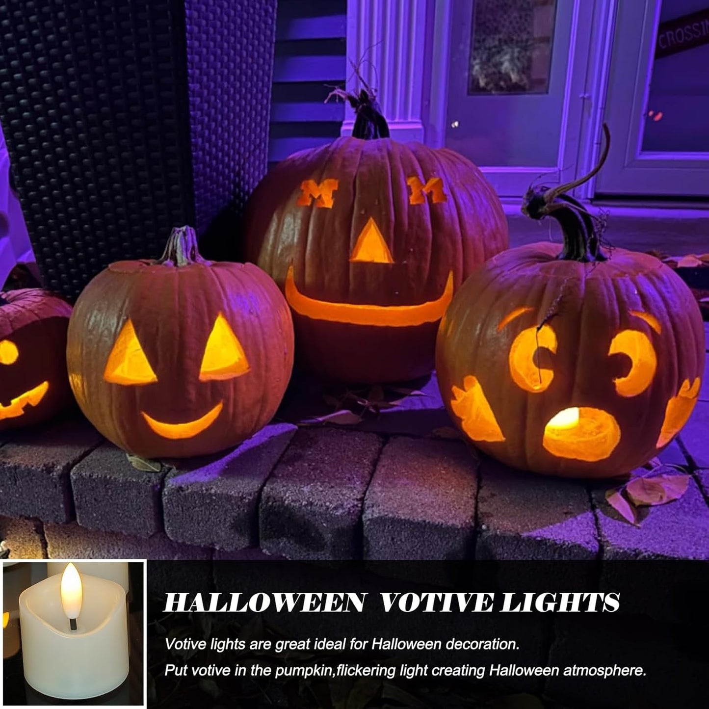 12 Pack Battery Operated Votive Candles 1.5 x 1.67 inches Flameless Votive Tealights Black Wick Tea Lights LED Electric Fake Candles Realistic for Wedding Christmas Thanksgiving Party Decoration