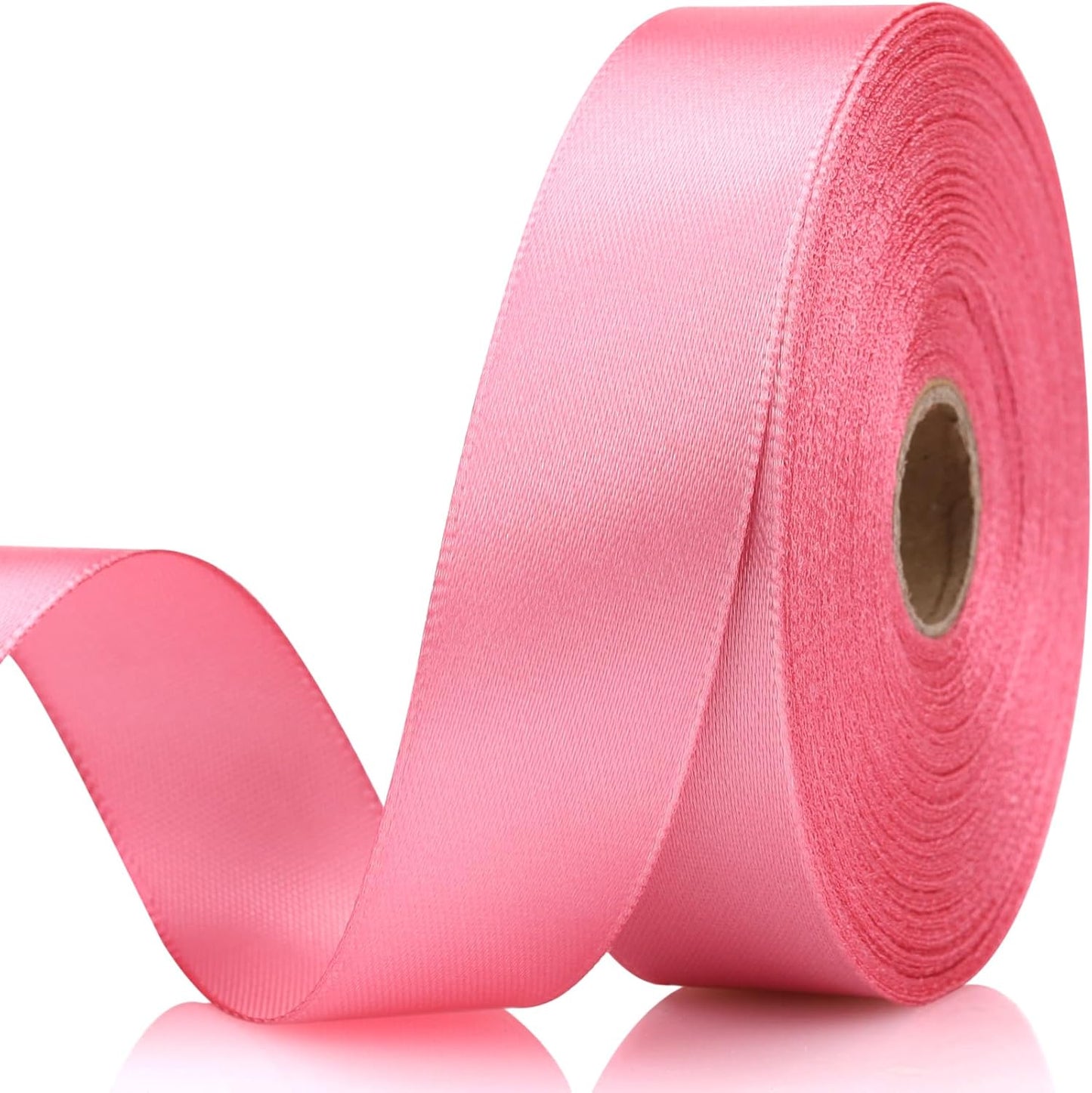 Rose Gold Ribbon 7/8 Inch 30 Yards Satin Craft Ribbon-Single Face Polyester Ribbon for Handmade Roses,Gift Wrapping,Timeless Flower,Bouquets,Wedding and Party Decoration