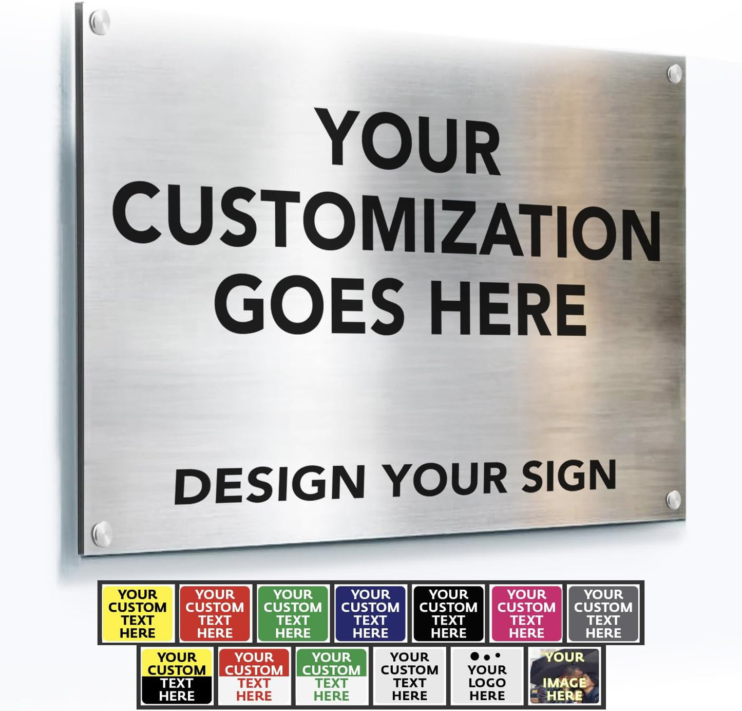 Custom Outdoor Metal Sign - Personalized Aluminum Safety and Business Signs, Waterproof, Silver Brushed Metal, 7x7 In