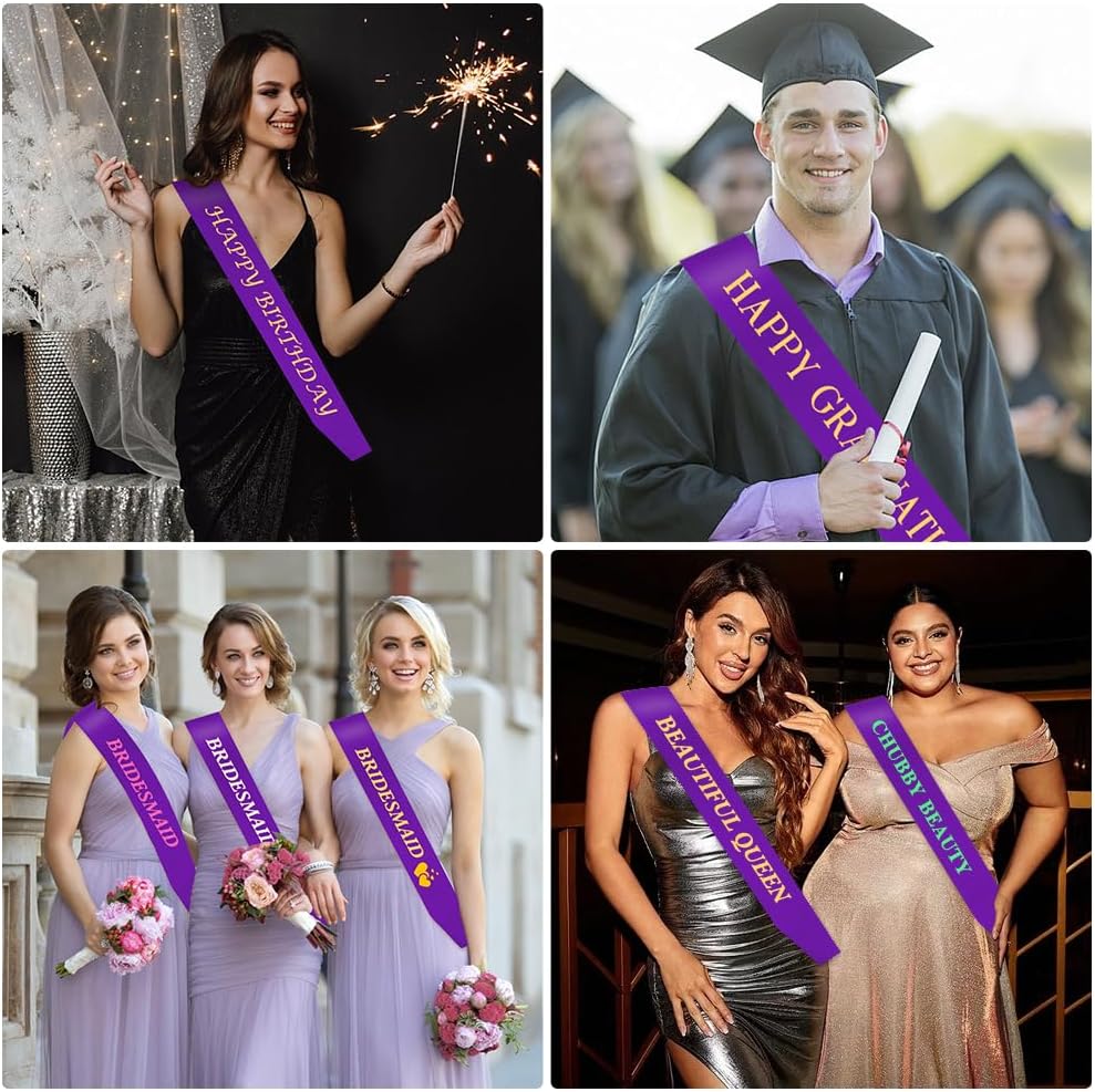 Blank Sash 16 PCS Sashes DIY Satin Sash Chair Sashes Scout Sash President Sash Senior Sash Scout Sash Wedding Party Sash