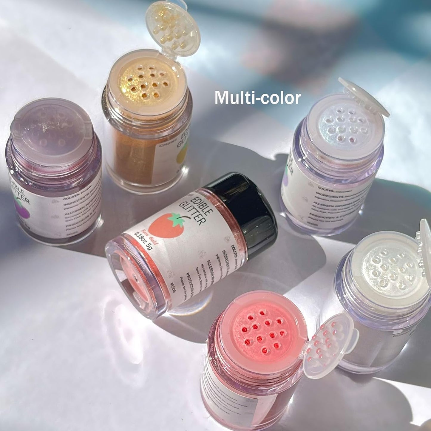 Purple Edible Glimmer Powder Glitter, Colaele 5 grams Food-Grade Luster Dust Metallic Fancy Food Decorating Sprinkle Glimmery Brew Dust for Cake Decorations Drinks Wine Beverage Candy Dessert, Vegan