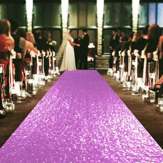 ShinyBeauty Lavender Carpet Runner for Party 2x15Ft Sequin Aisle Runners for Weddings Sparkly Floor Carpet Rug for Outdoor Indoor Ceremonies Decor