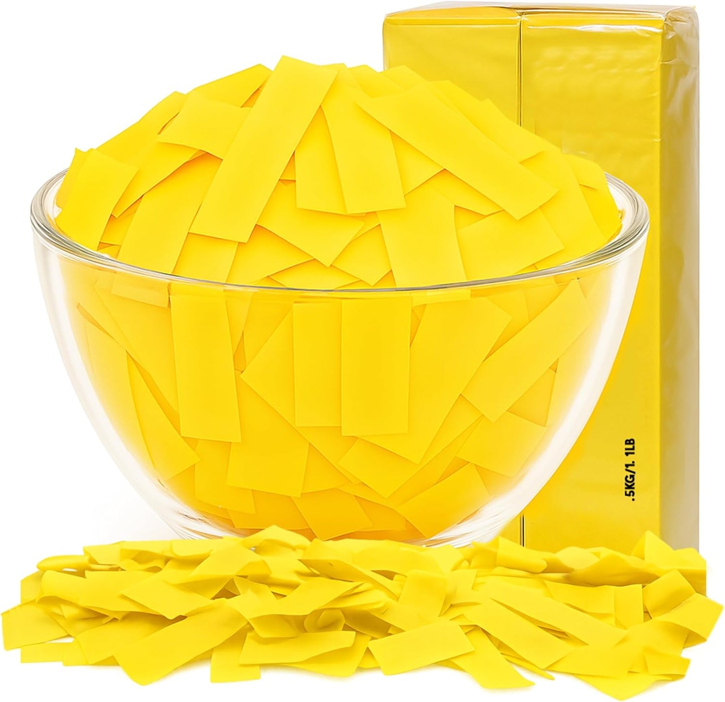 Ultimate Confetti, Biodegradable Confetii - Rectangular Yellow Fluttering Tissue Paper Confetti for Cannon and Launcher use - Best for Birthday, Wedding, Parties and Events - 1 lb, 16 oz