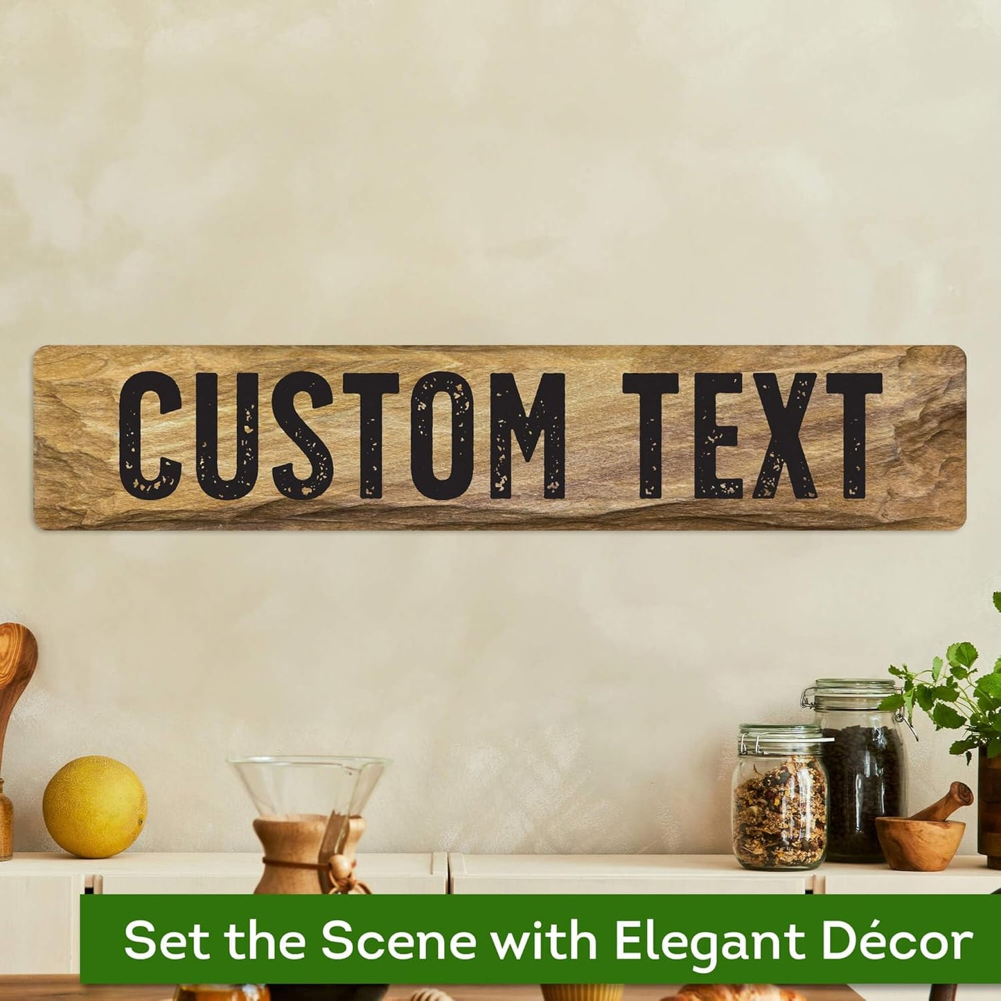 Custom Sign, Custom Street Sign, 11 Font Colors, 13 Font Styles, 4 Hole Options, 22 Sizes, 6x30 Inches, Rust Free DiBound, Fade Resistant, Made in USA by My Sign Center (Stone)