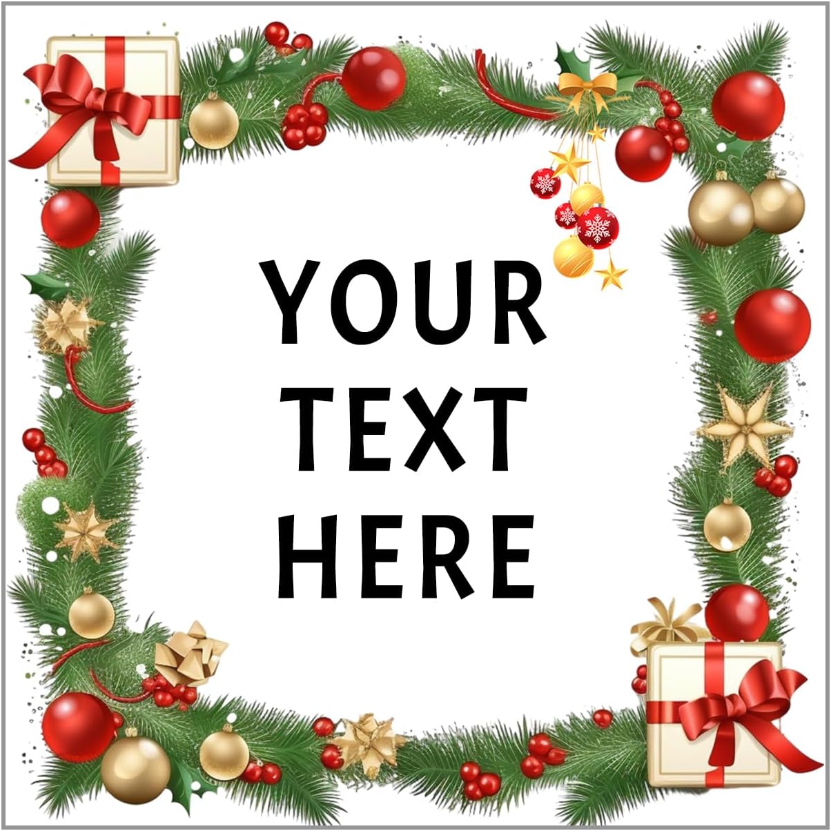 100-1000pcs Custom Stickers Merry Christmas Stickers Personalized Labels Adhesive Xmas Decorative Envelope Seals Stickers for Cards Gift Boxes(VSquare-9)