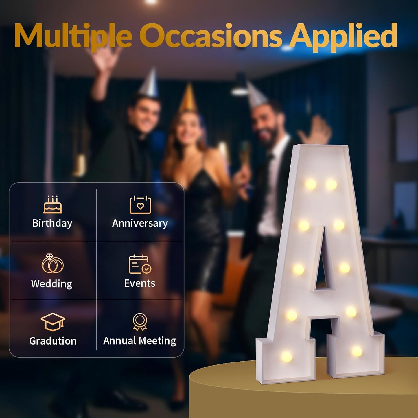 JoyMuse 4FT Marquee Numbers,Large Marquee Numbers 4 Feet Tall for Birthday Decorations Big 4FT Numbers with Light for Party Decor, Number 2