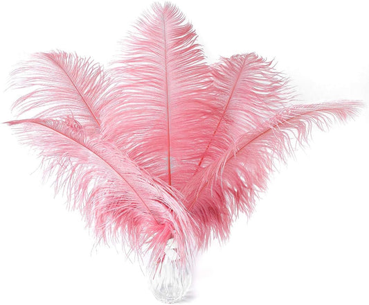 Ballinger Lotus Pink Ostrich Feathers - 24Pcs 8-10inch Feathers for Crafts,Party Centerpieces,Wedding and Home Decor