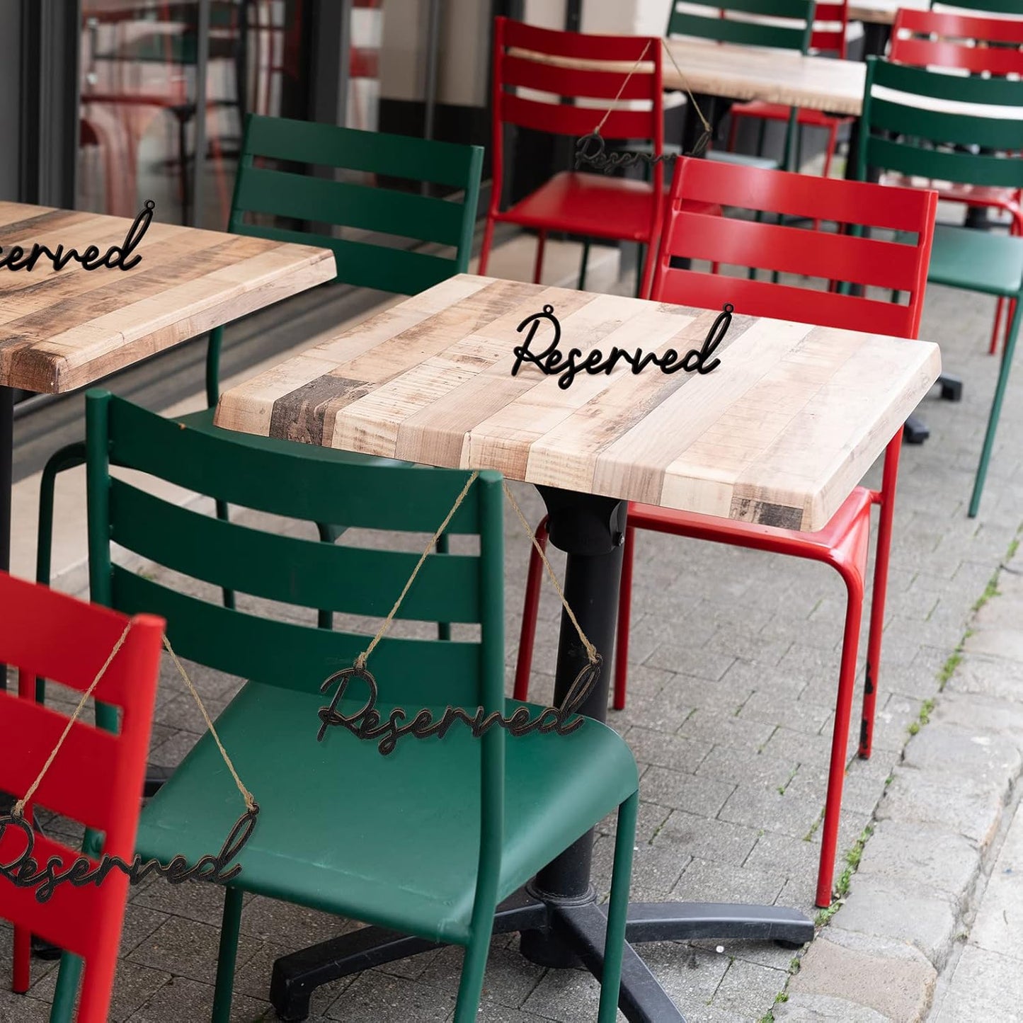 12 Pcs Reserved Seating Signs for Wedding Chairs Hanging Wooden Rustic Reserved Row Signs with Rope Wooden Tag for Wedding Church Pews Restaurant(Black)