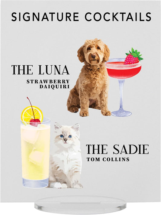 Pet Signature Drink Wedding Signs