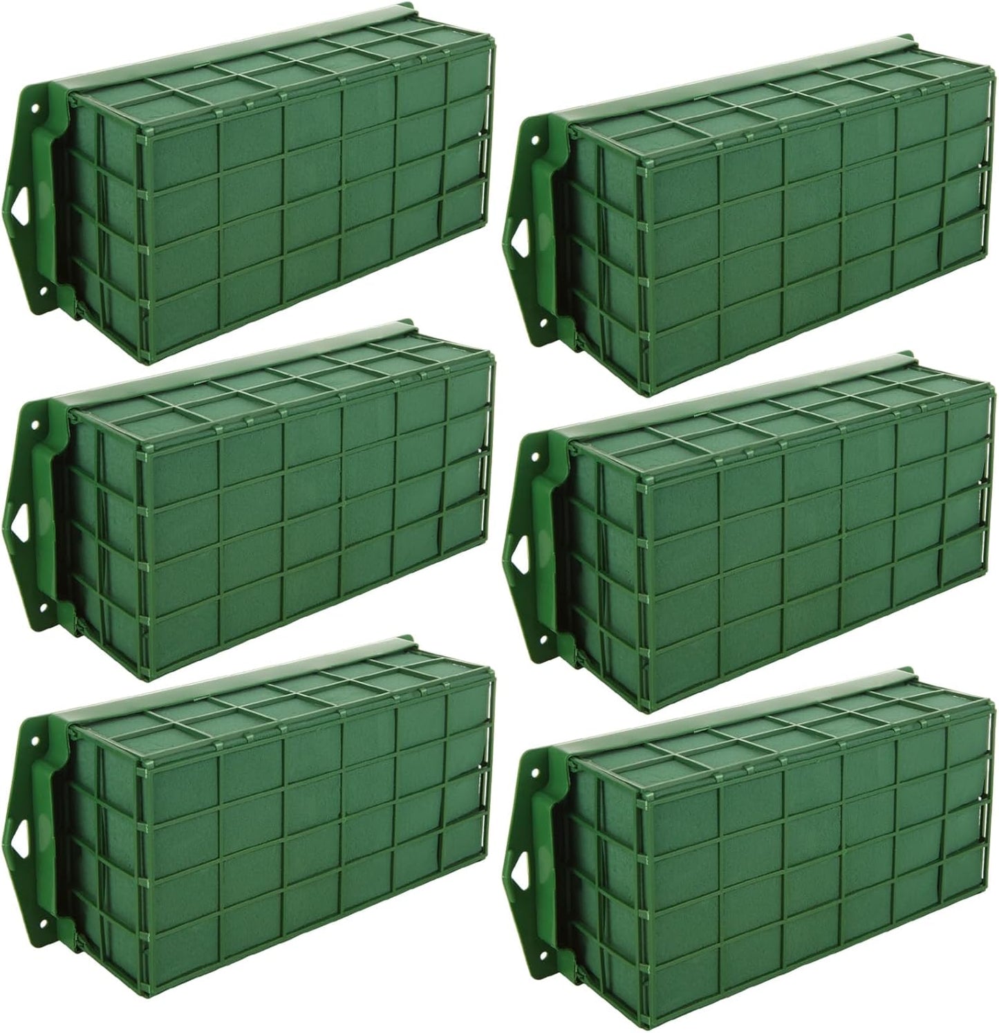 6 Pcs Floral Foam Cage, 11.8" x 4.5" x 3.1" Rectangle Flower Cage Holders with Floral Foam, Floral Arrangement Cage for Artificial Flowers, Fresh Flowers and Home Decoration