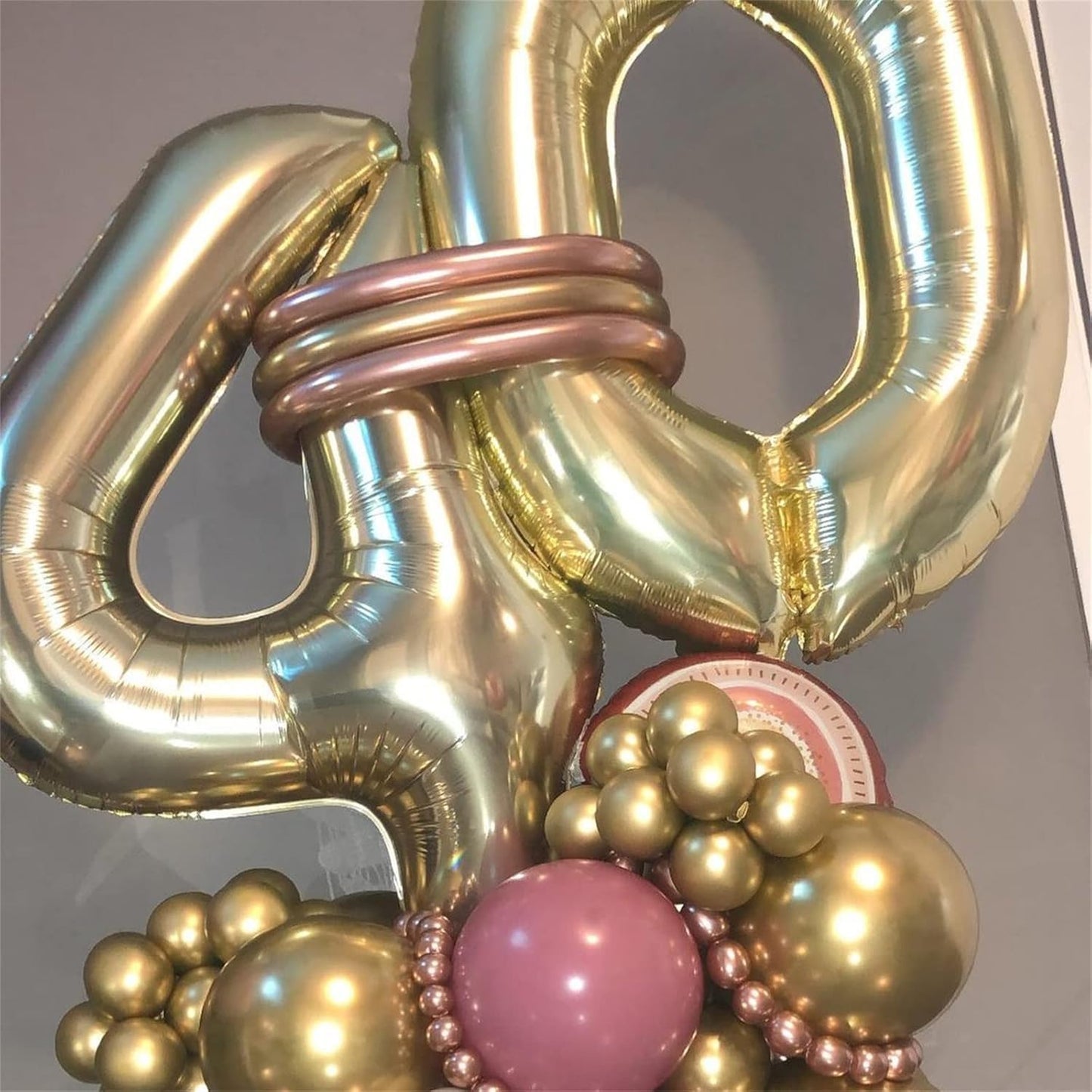40" Balloon Number 0 Champagne Gold, Large Foil Number Balloons Set 0-9 for Girls Women, Light Gold 0 Helium Balloons for Boys Men Birthday Anniversary Graduation New Year Party Decoration Supplies