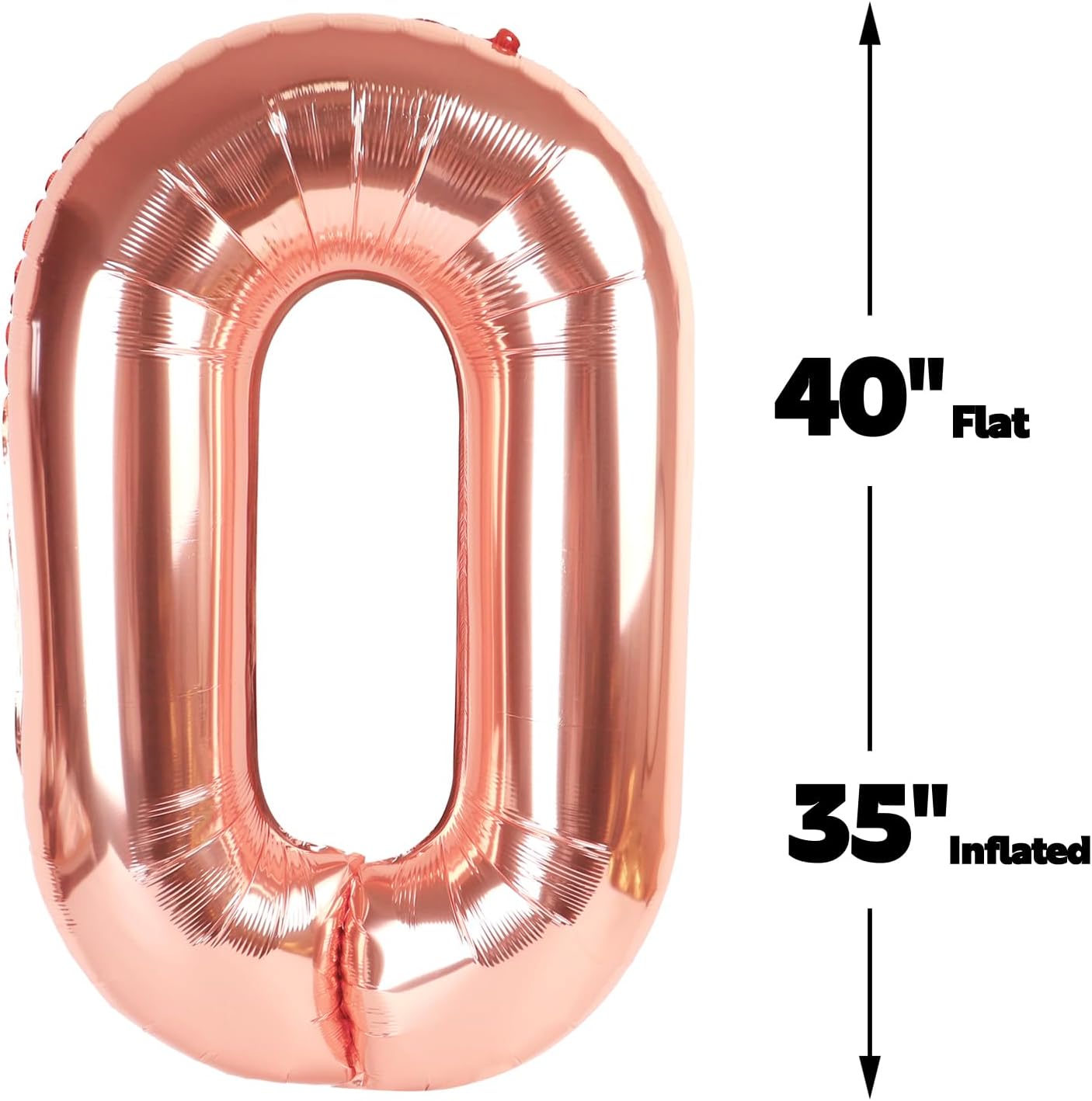 Rose gold 40 Inch 0 Number Balloons, 0 Decorations for 10 20 30 40 50 60 70 80 90 100 Birthday, Rose gold Foil Giant Birthday Graduations Anniversary Party Balloon