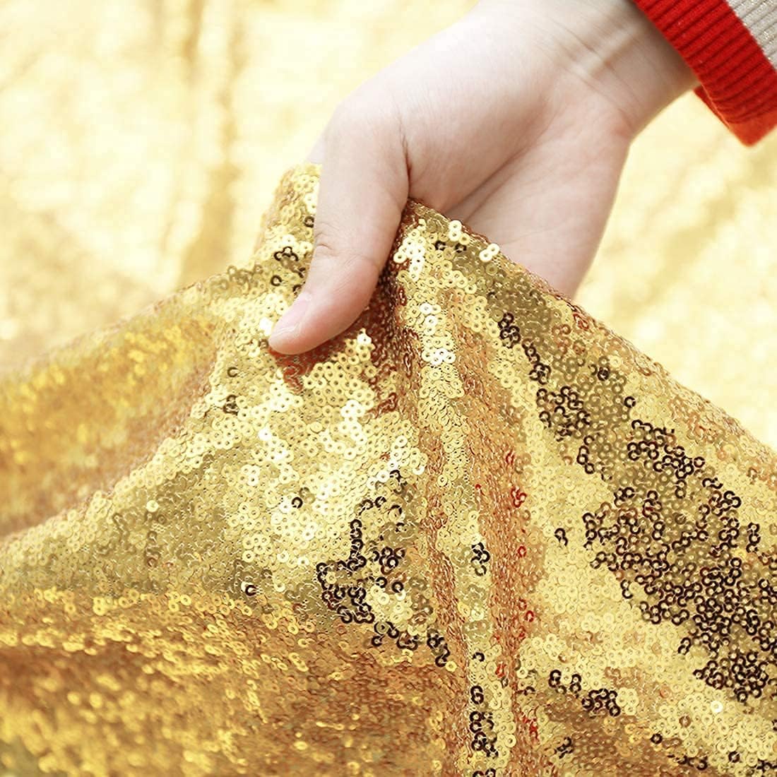 Gold Sequin Backdrop,5FT x 7FT Sequin Photography Backdrop Curtain for Party Decoration