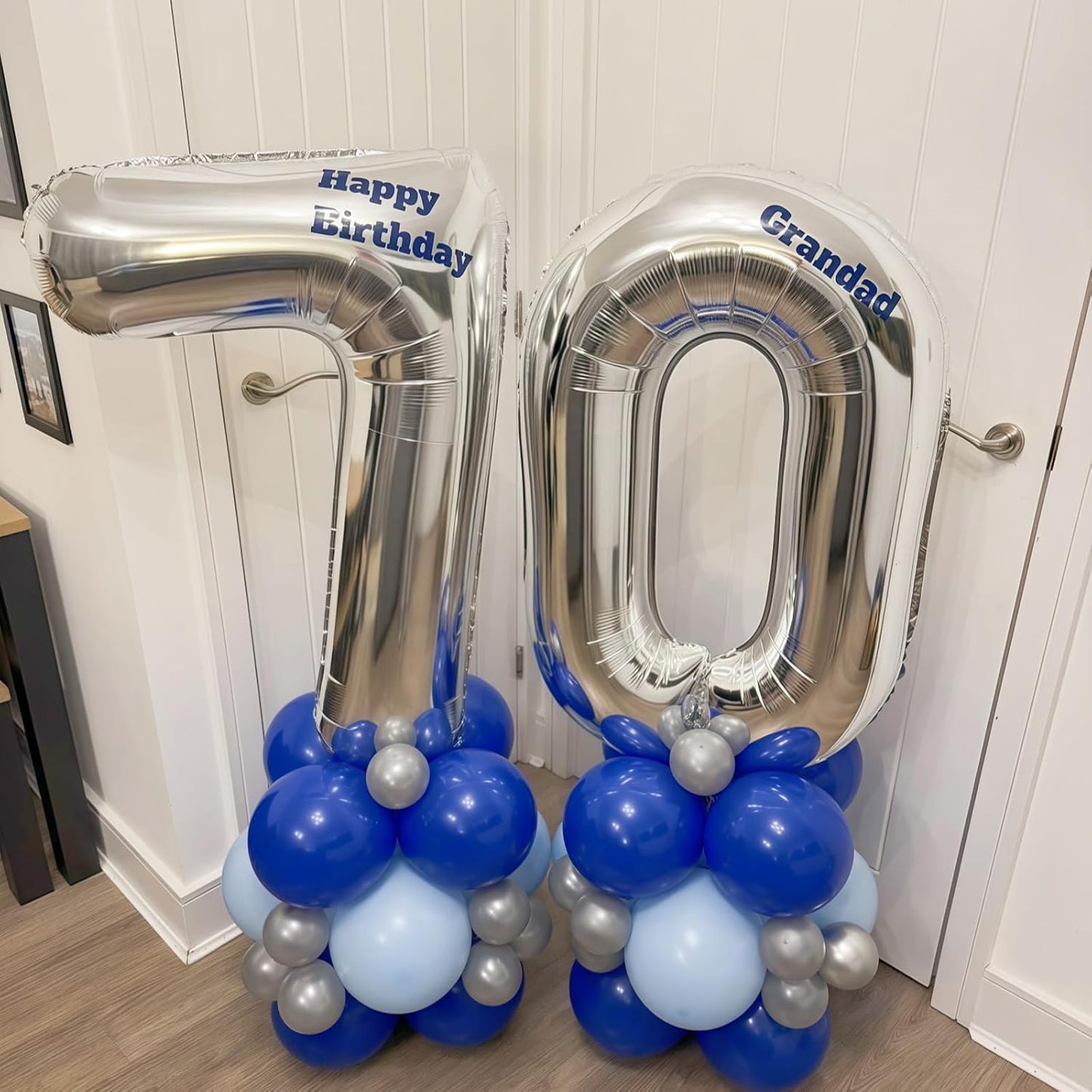 Large Silver Number 17 Balloon, Foil Number 1 and 7 Helium Balloon, 40 Inch Mylar Self Inflating Number 17 Balloon Set for Girls Boys 17th Birthday Party Decor Women Anniversary Decorations Supplies