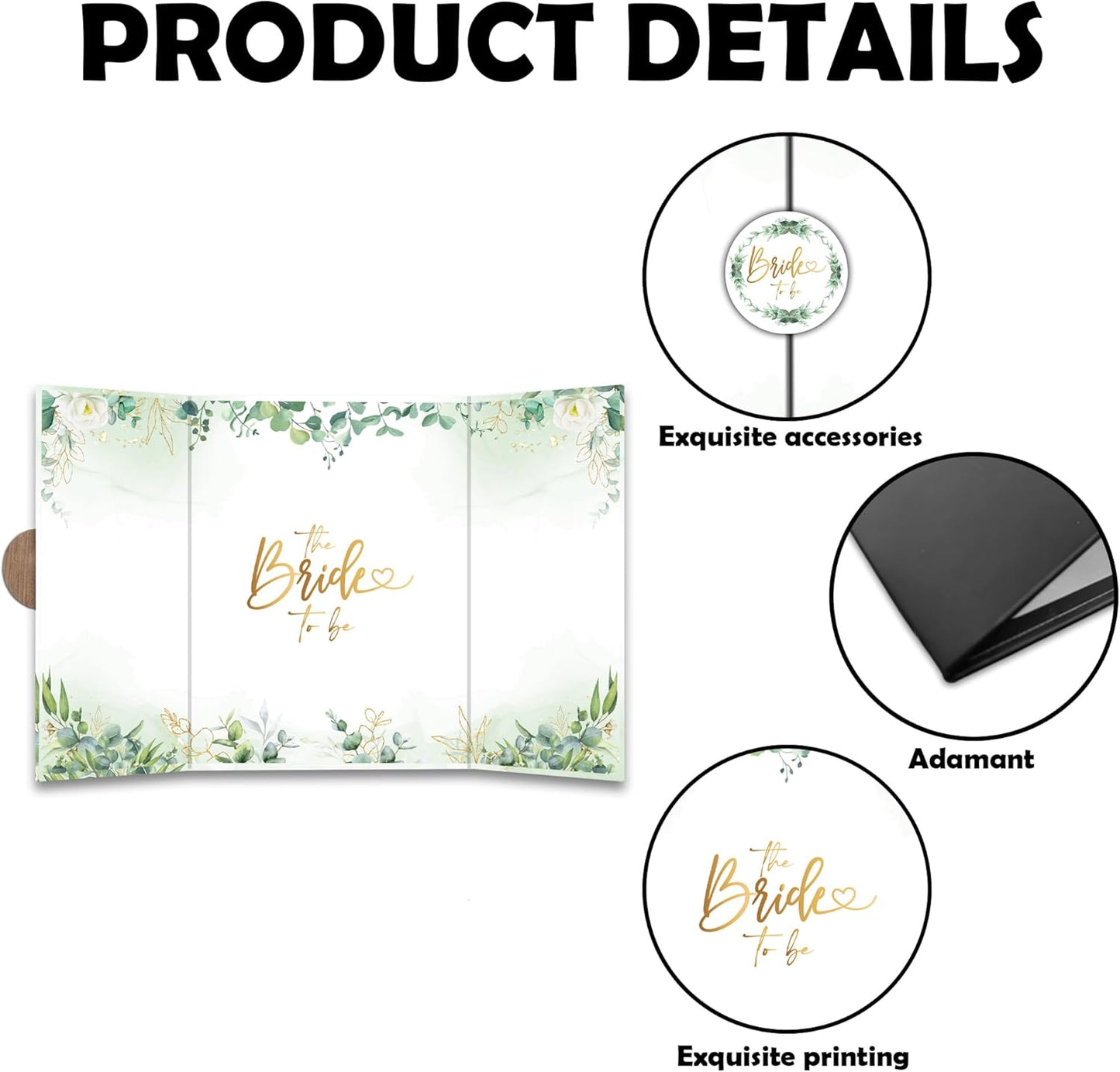 Botanical Bridal Shower Decorations - 18 ''x12'' Bride-to-Be Signature Guest Book Alternative - Signature Book/Signing Card Board Gifts - Bachelorette Party Wedding Reception Decor & Supplies -A09