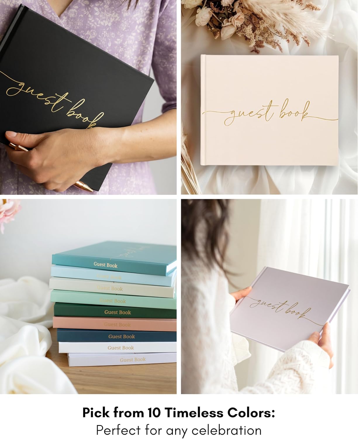 Lamare Wedding Guest Book – Polaroid Guest Book for Wedding Reception, Baby Shower, Birthday, Bridal Shower and Special Event Guestbook – A Stylish Sign in Book for Party - Blank Page