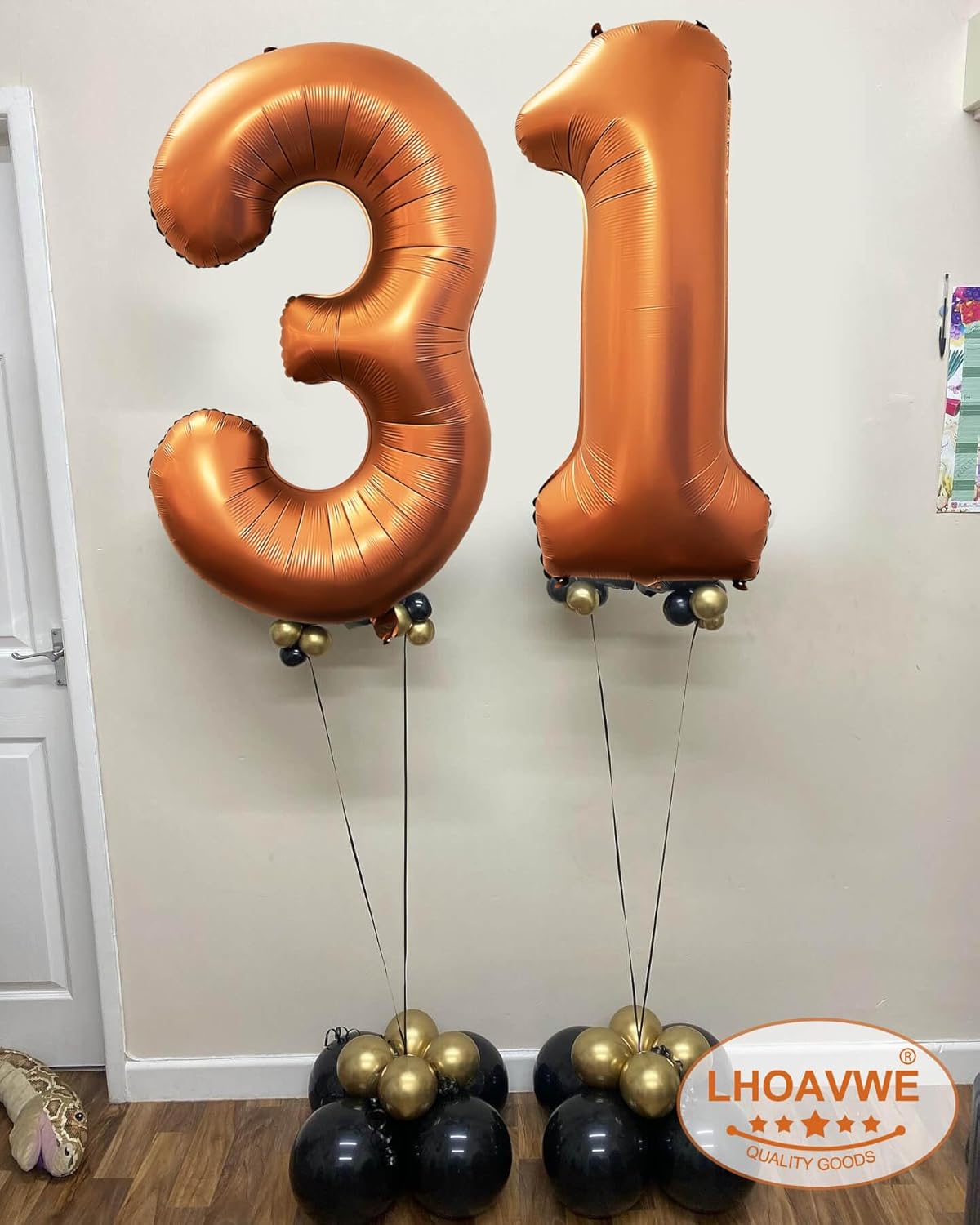 Number 13 Orange Balloons 40 Inch Giant Foil Helium for 13th Birthday Party Supplies 31st Anniversary Events Decorations