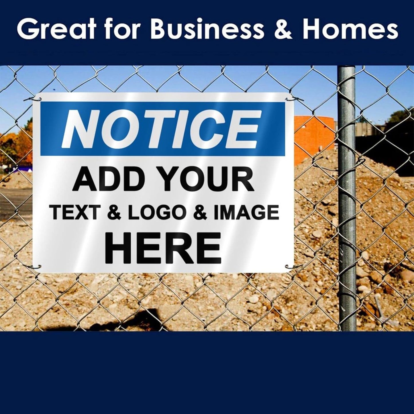 Custom Notice Signs Outdoor Metal - 12 x 8 Personalized Aluminum Caution Signs Rust-Proof Warning Sign Safety Signs for Home Business