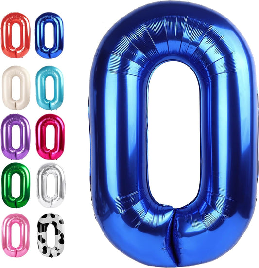 Navy Blue 40 Inch 0 Number Balloons, 0 Decorations for 10 20 30 40 50 60 70 80 90 100Birthday, Foil Giant Birthday Graduations Anniversary Party Balloons