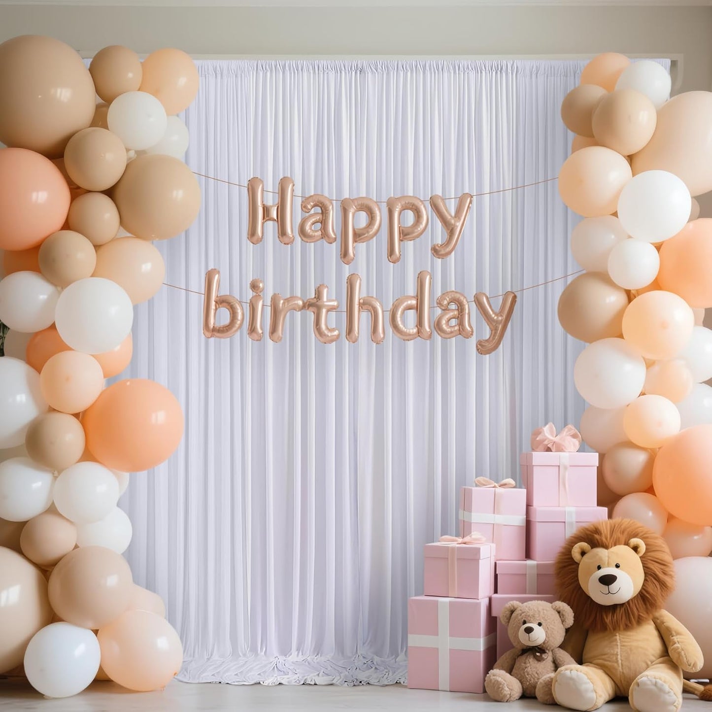 10x10ft Backdrop Curtains for Parties, 2 Panels 5x10ft Photography Backdrop Curtain with Rod Pocket,Backdrop Polyester Background Drapes,Wedding Backdrop Drapes for Birthday Baby Shower Home Decor