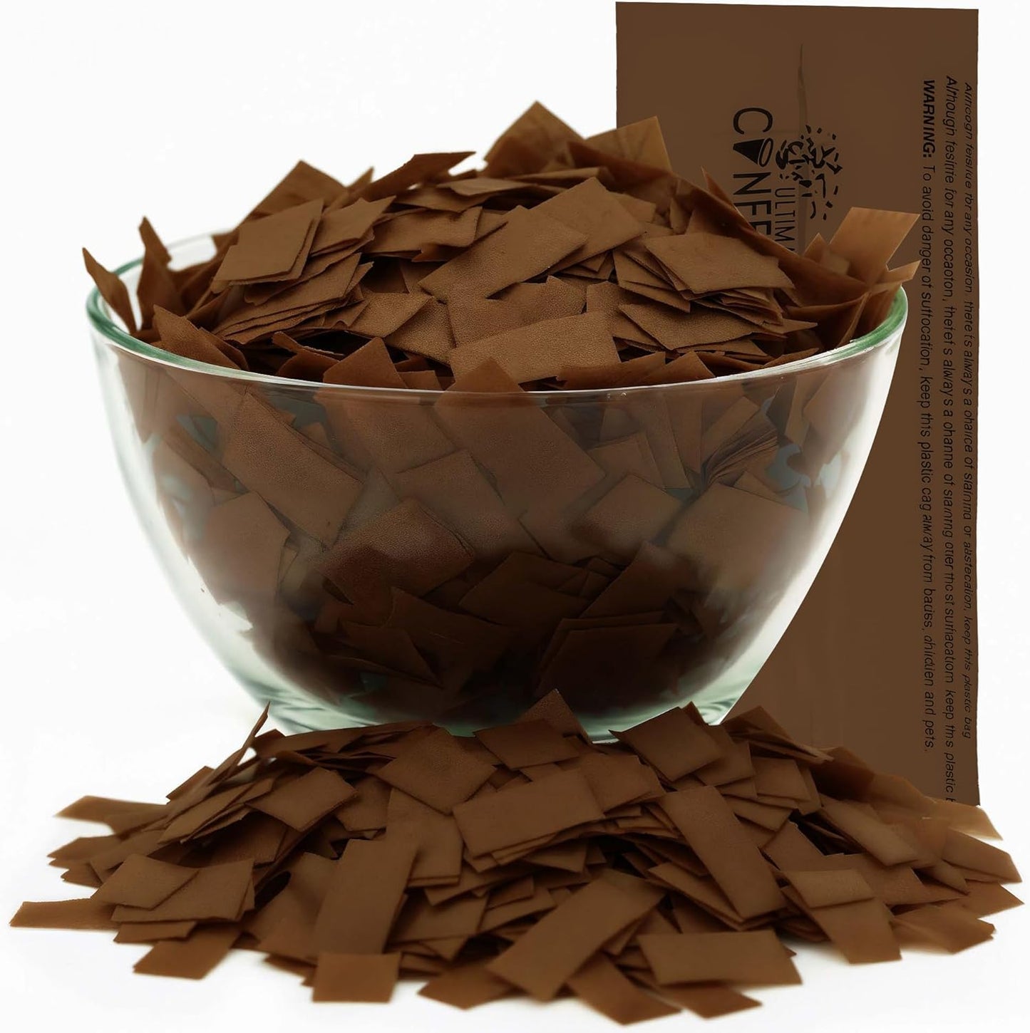 Ultimate Confetti, Brown Biodegradable Confetti - Rectangular Fluttering Tissue Paper Confetti for Cannon and Launcher use – Mother’s Day Confeti, Wedding, Parties and Live Events - 1 lb, 16 oz