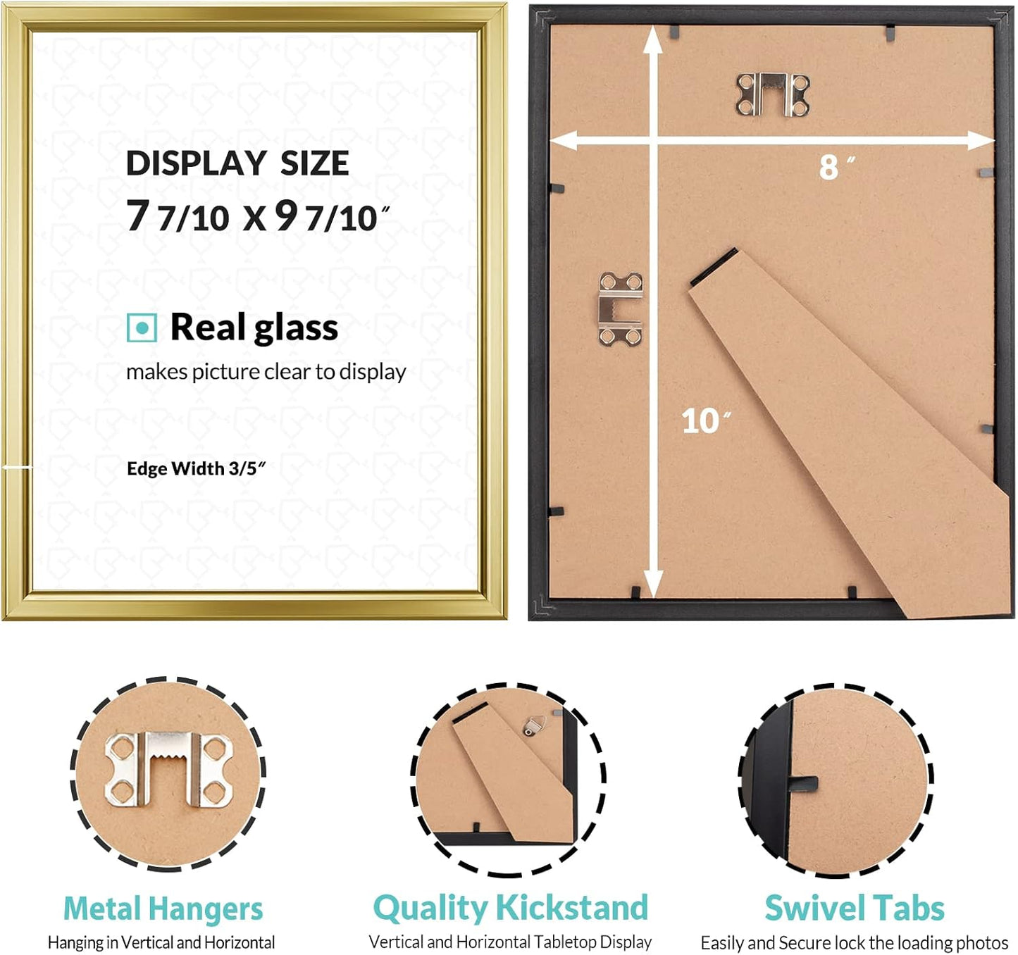 LaVie Home 8x10 Picture Frames (12 Pack, Gold) Simple Designed Photo Frames for Wall Mount Display, Set of 12 Classic Collection