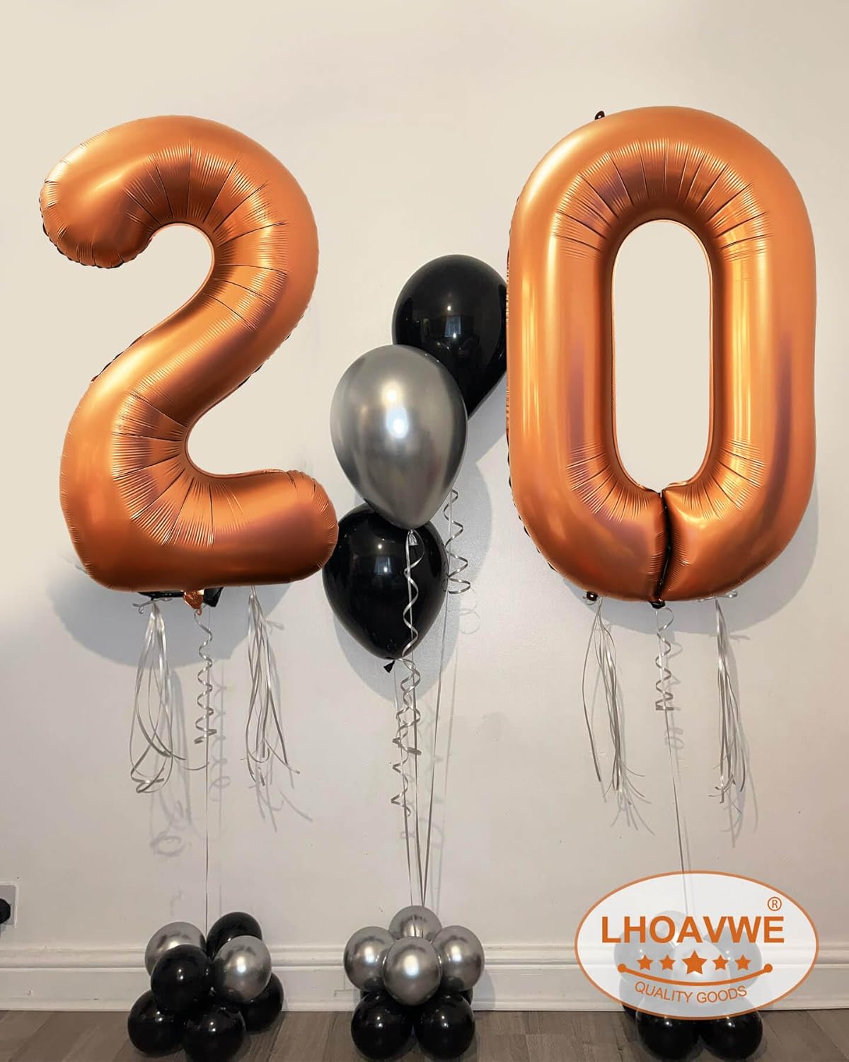 Number 20 Orange Balloons 40 Inch Giant Foil Helium for 20th Birthday Party Supplies Anniversary Events Decorations