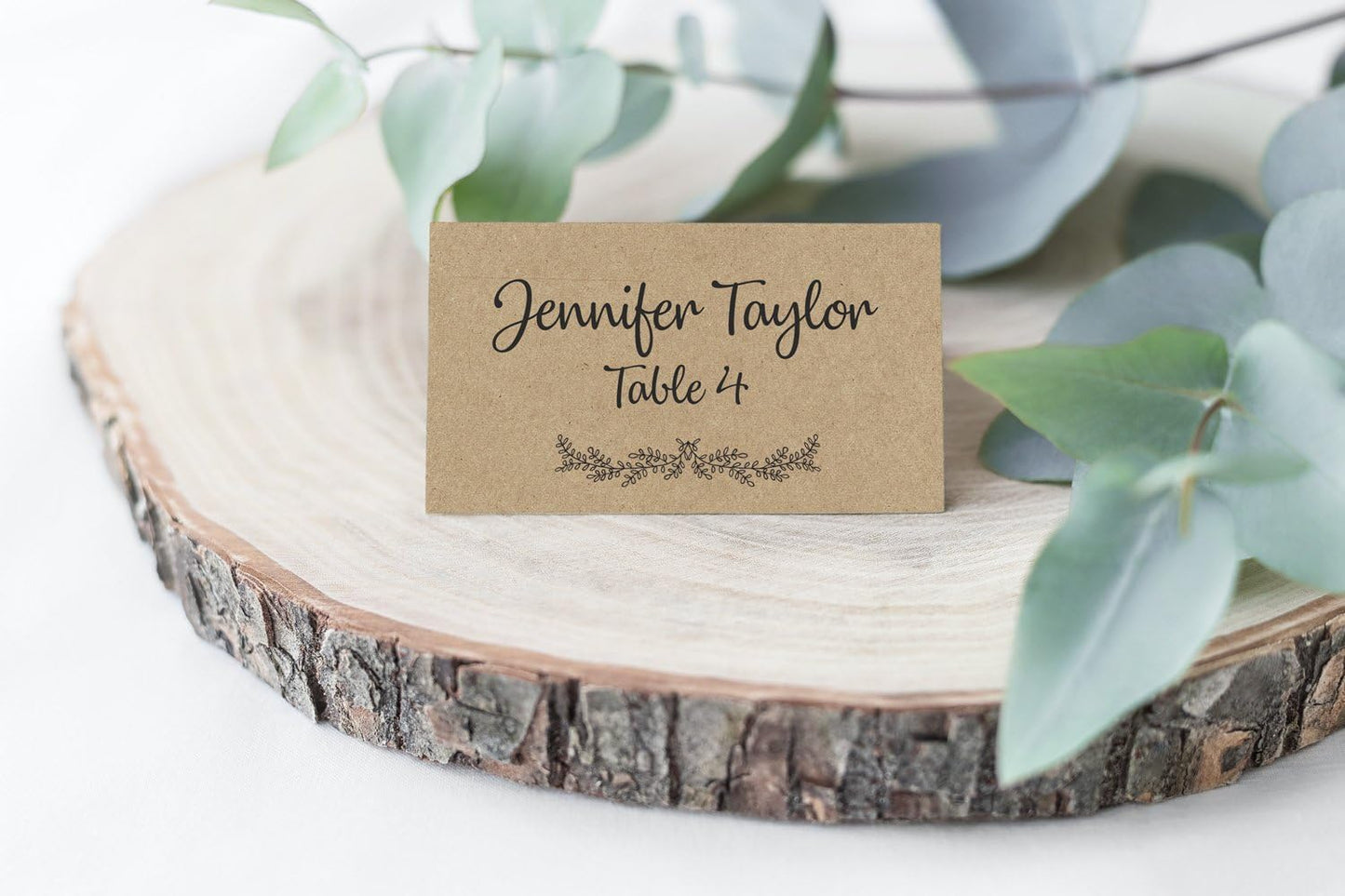 Printed Party Table Place Cards for All Occasions and Events, Set of 25 (Kraft)