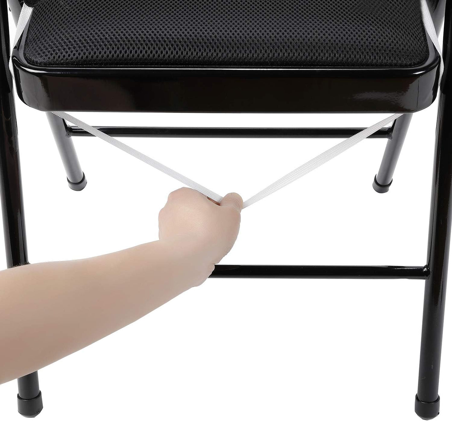 Peomeise Stretch Spandex Folding Chair Cover for Wedding Party Dining Banquet Event (Grey,6pcs)