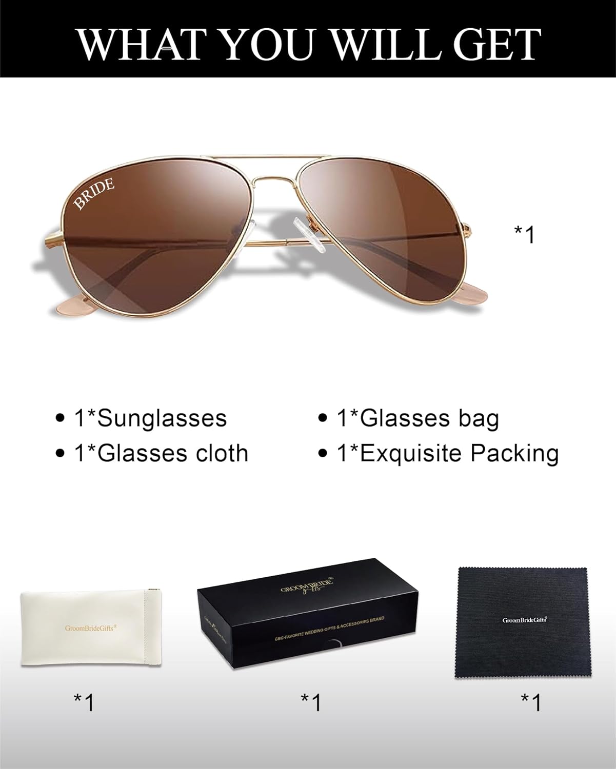 Bride and Groom Polarized Sunglasses for Wedding – UV400 Protection, Lightweight & Stylish Couple Sunglasses