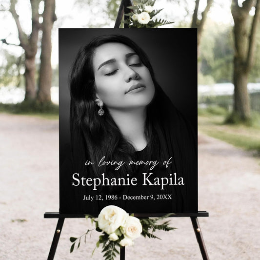 Funeral Welcome Sign, Memorial Welcome Sign, Celebration of Life Welcome Sign, Funeral Decor, Celebration Of Life Sign, Black Color Funeral Program