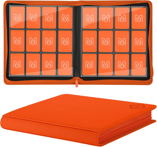 Premium Card Binder 12 Pocket for 720 Pockets Trading Card Binder, PU Zipper Card Collection Album, Sturdy Side-Loading Card Book Holder for MTG, TCG, Game Cards, Sports Cards