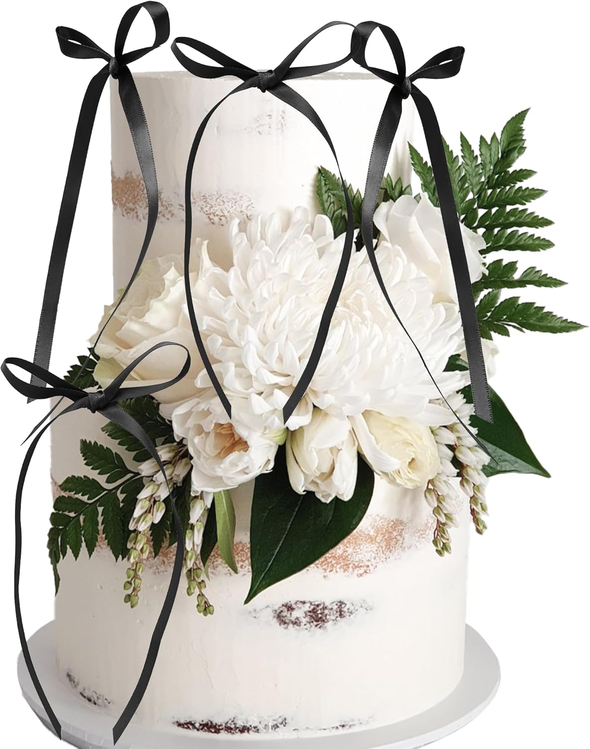 Ephlyn 30Pcs Bow Cupcake Toppers Valentine's Bowknot Ribbons Coquette Bow High Footed Cup Balloon Wall Party Decorations Cake Dessert Picks Birthday Wedding Party Supplies Black