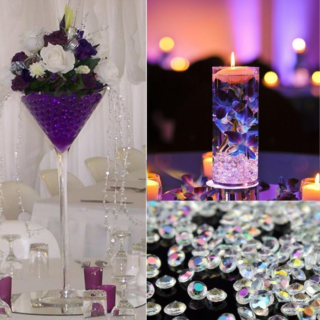 10000 pcs/Pack Wedding Table Scatter Confetti Crystals Acrylic Diamonds Vase Fillers 4.5 mm Rhinestones for Wedding, Bridal Shower, Vase Beads Decorations (Light Purple)