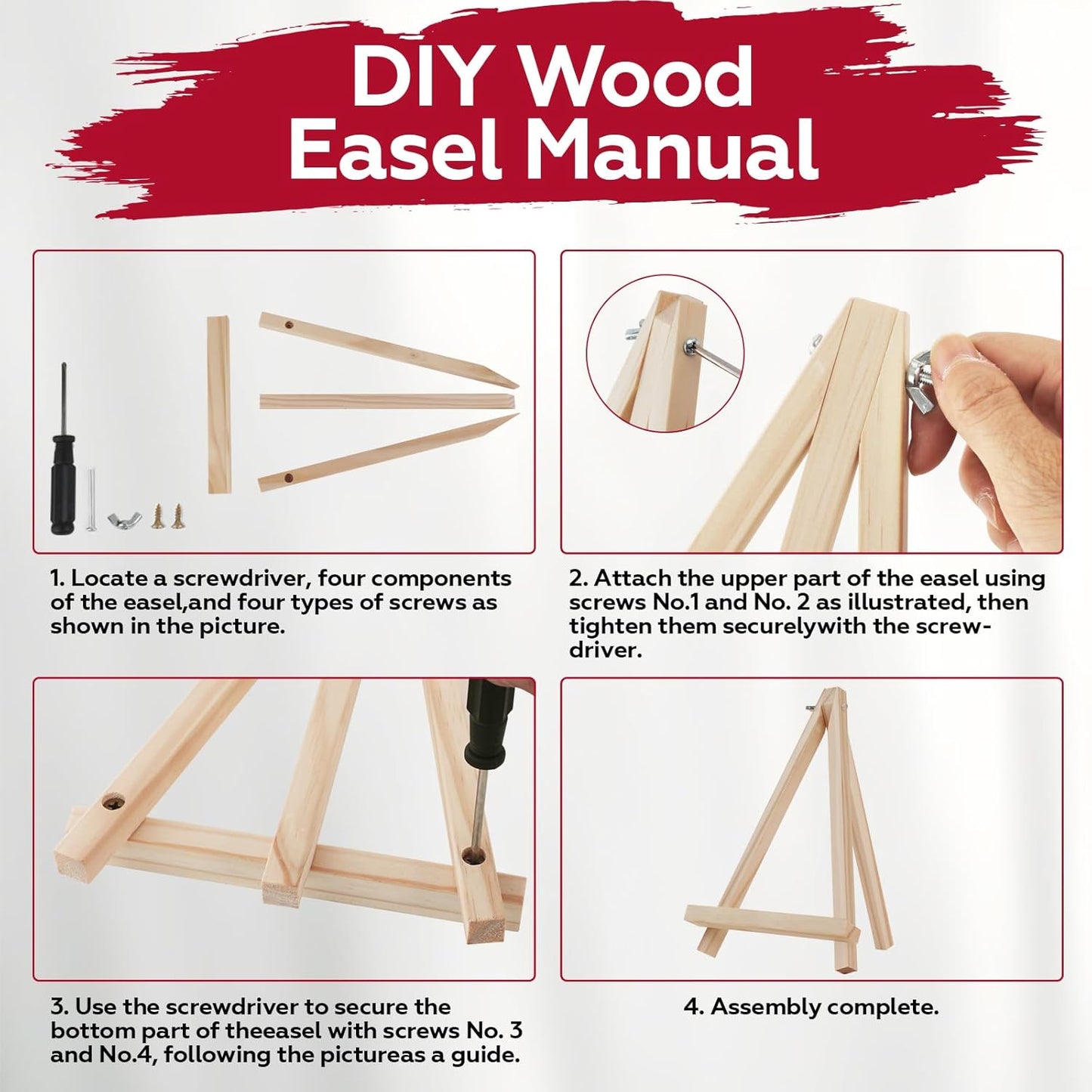 10 Pack 9 Inch Wooden Easel Stand, Portable A-Frame Tabletop Display Easel for Painting, Canvas, Signs,Photos, Art Easel for Kids, Students, Beginners（Need Assemble）