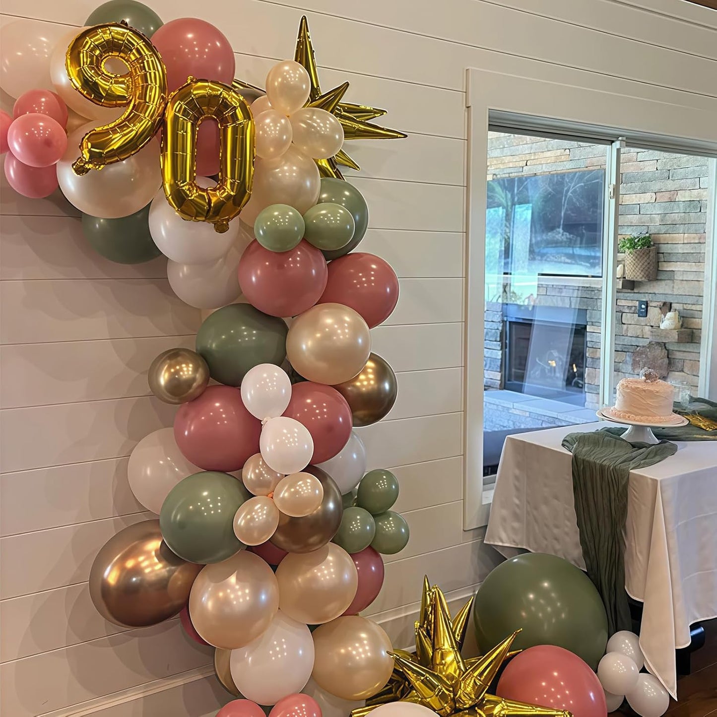 Pink and Green Balloon Arch Kit 127Pcs Sage Green Dusty Pink Gold Balloons Garland Boho Retro Blush Champagne Birthday Party Balloons for Girls Jungle Safari Woodland Baby Shower Wedding Decorations