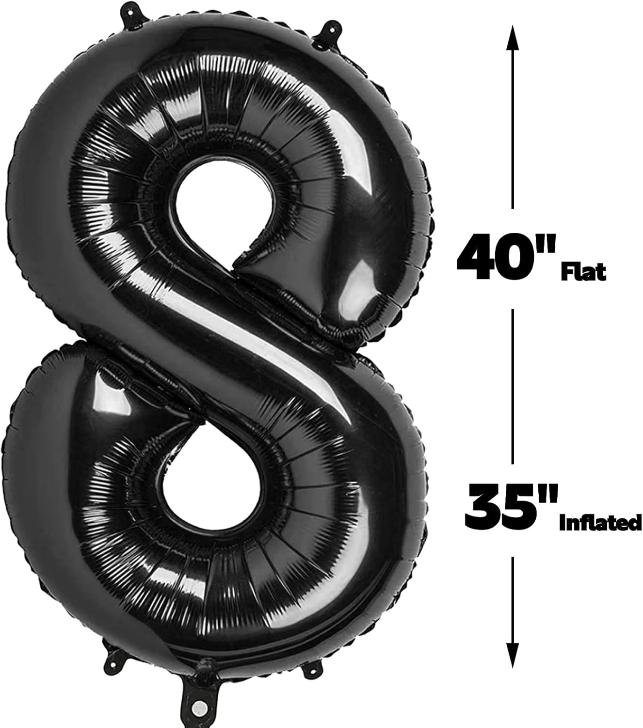 Black Foil Number 18 Balloon 40 Inch, Helium Mylar 18 Numbers Birthday Balloons, 18 81 Black Women Men Anniversary Graduations Party Supplies