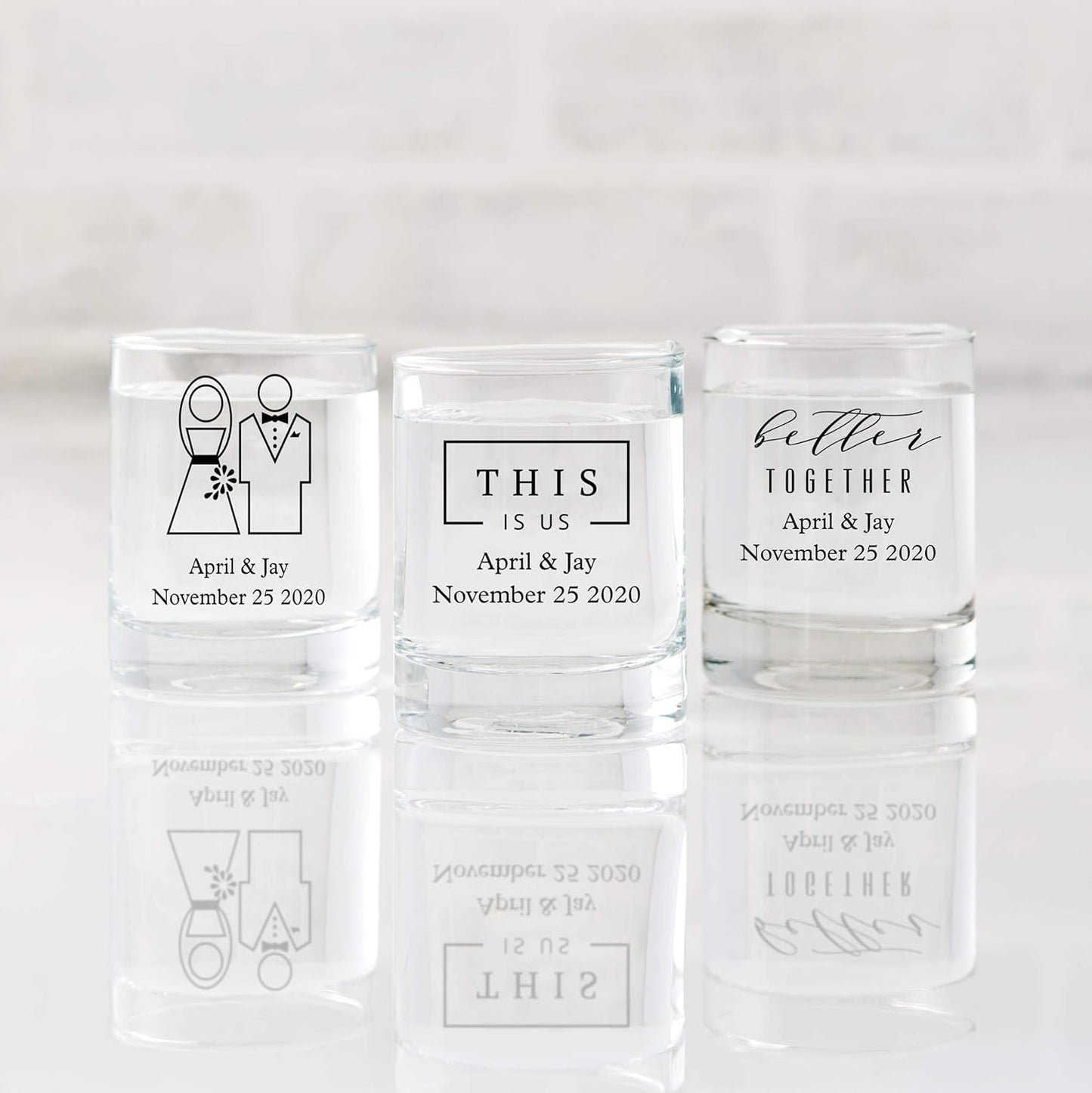 WEDDINGSTAR Personalized 2.75oz Shot Glass Customizable Full Color Print - 84 pack