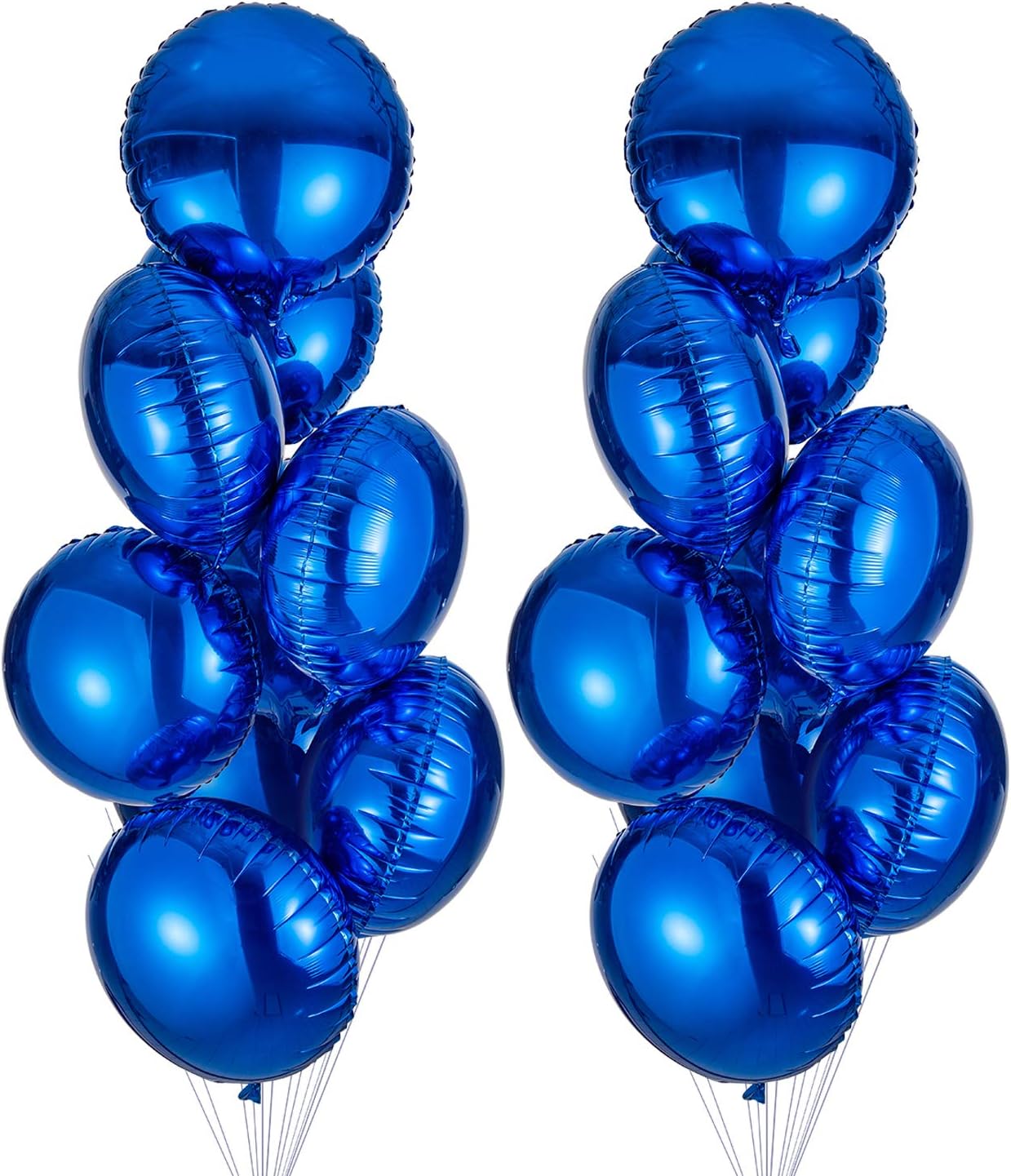 18" Blue Round Shaped Foil Balloons Mylar Helium Balloons for Birthday Party Wedding Baby Shower Decorations, Pack of 20